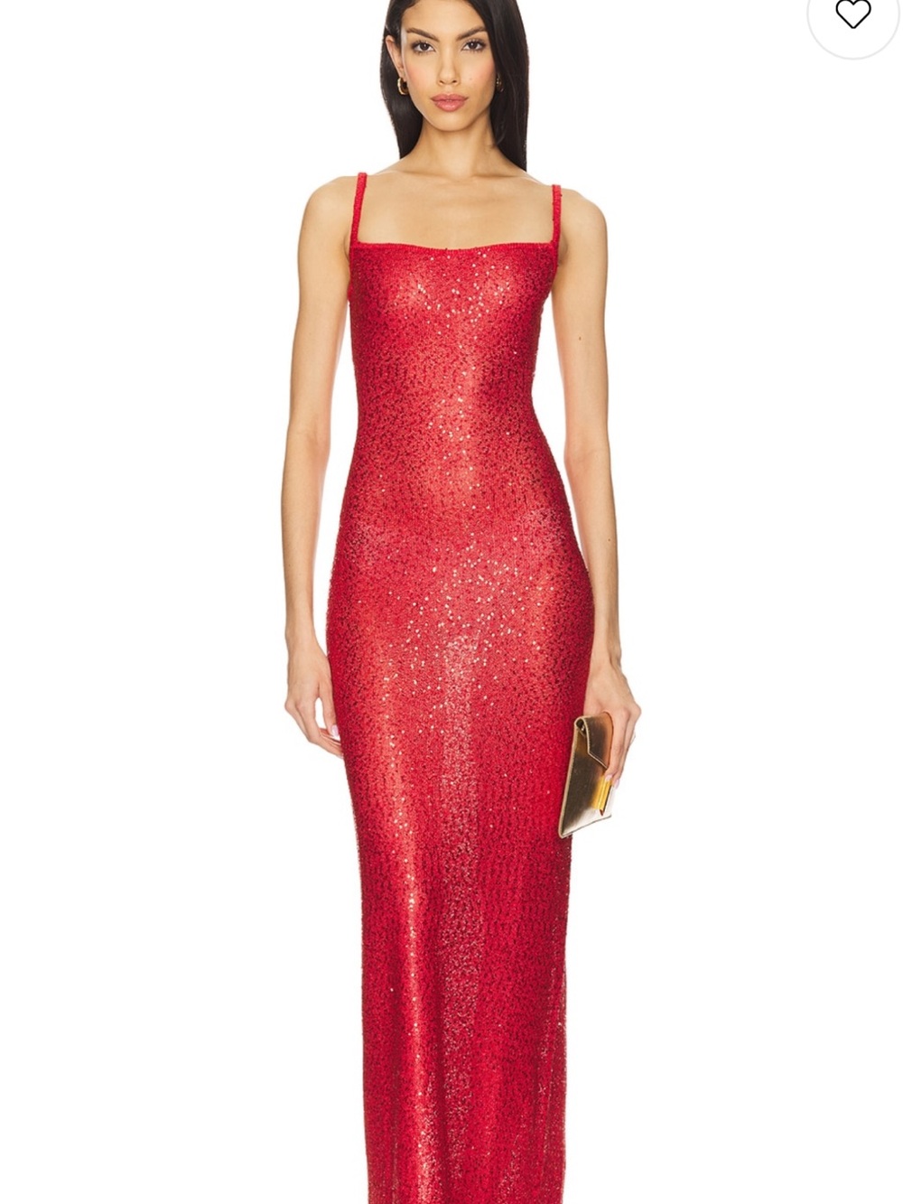 Lovers + Friends Red Sequin Square-Neck Maxi Dress